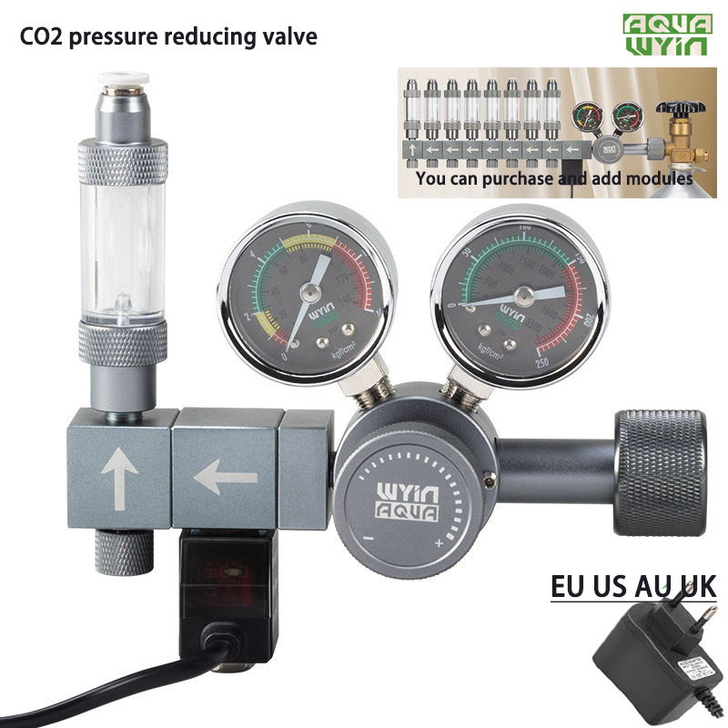 Co2 Regulator Dual Stage - Regulator CO2 DIY akuarium, katup pengatur