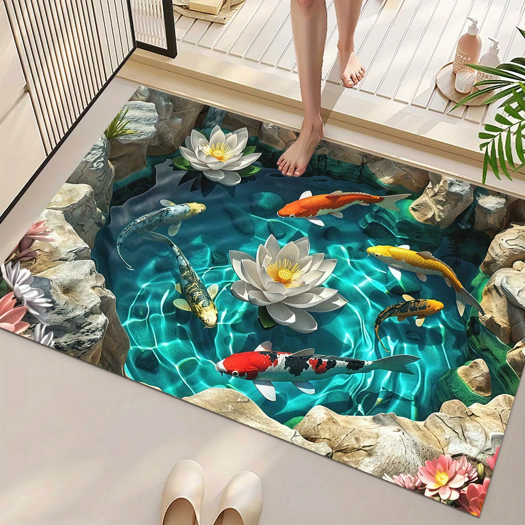 Planted Aquarium Carpet Plant - Keset Kamar Mandi 2D Motif Ikan