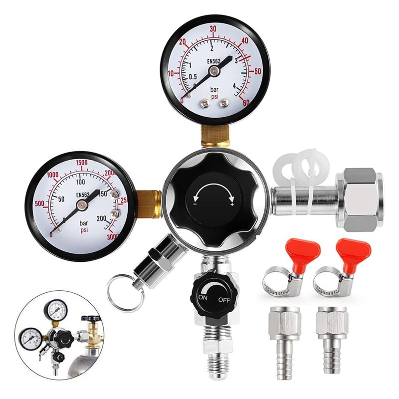 Co2 Regulator Dual Stage - Regulator Keg CGA-320, Regulator Co2 Dua