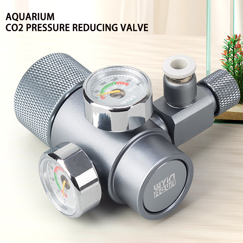 Co2 Regulator Dual Stage - Regulator CO2 Akuarium Paduan Aluminium Pengukur