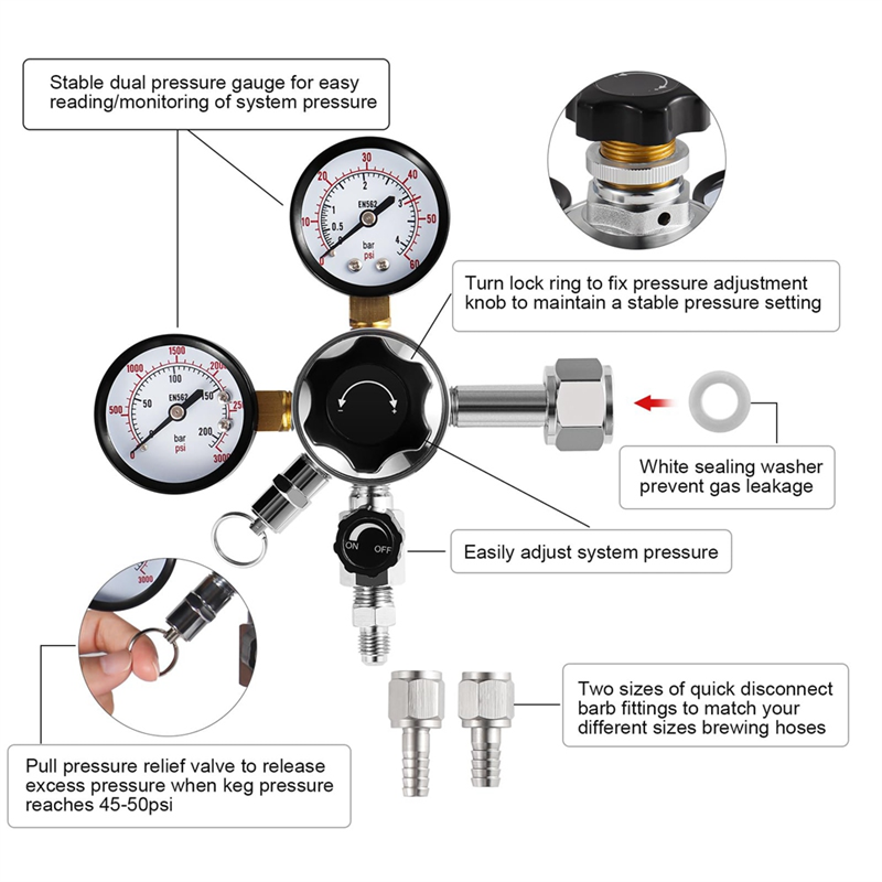 Regulator Tong CGA-320, Regula - Co2 Regulator Dual Stage ulasan dan harga