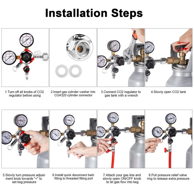 Regulator Keg CGA-320, Regulat - Co2 Regulator Dual Stage ulasan dan harga