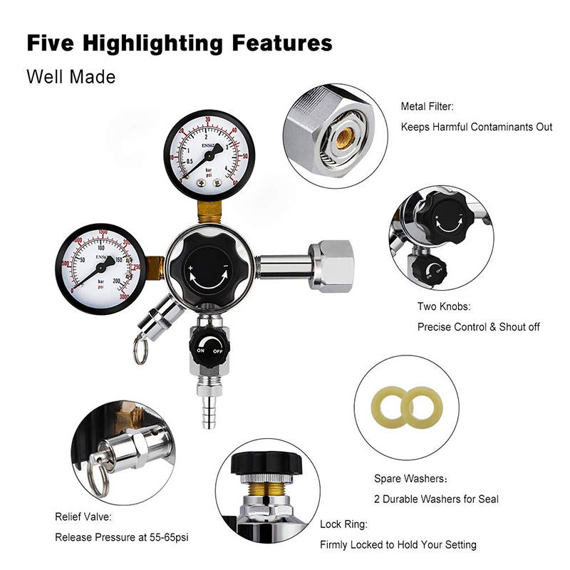Regulator Tekanan Bir Draft CO - Co2 Regulator Dual Stage ulasan dan harga
